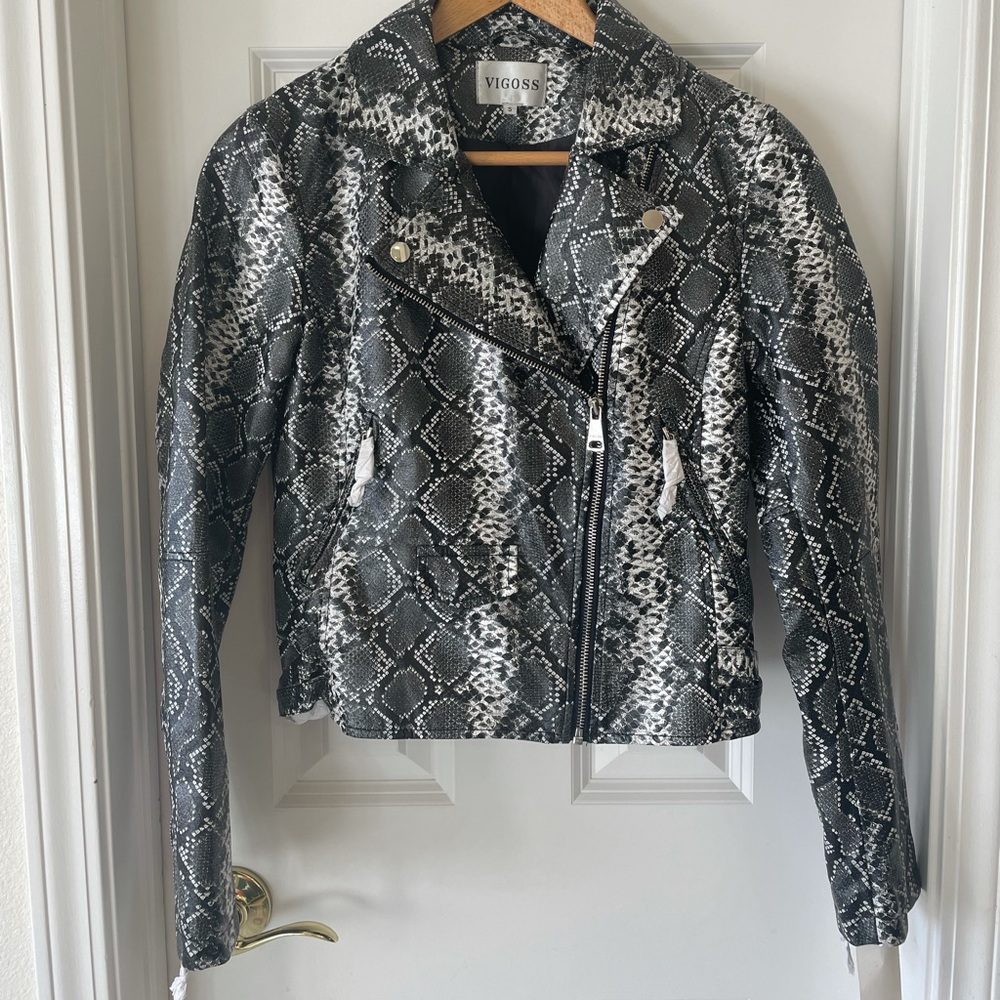 Faux snakeskin jacket